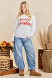 🧡 Hello Pumpkin Embroidered Knit Sweater
