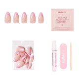Glamnetic - Pink Macaron Press-On Nails | Pink French Tip | Short Almond