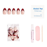 Glamnetic - Red Affair Press-On Nails | Short Almond Red Glitter Tips