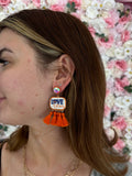 Astros Inspired Tassel Earrings