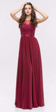 CLEARANCE - Eureka 3611 Lace Illusion Bodice Bateau Neck A-line Long Dress (Size L)