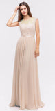 CLEARANCE - Eureka 3611 Lace Illusion Bodice Bateau Neck A-line Long Dress (Size L)