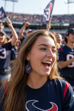 Texans Glitter Teardrop Football Earrings