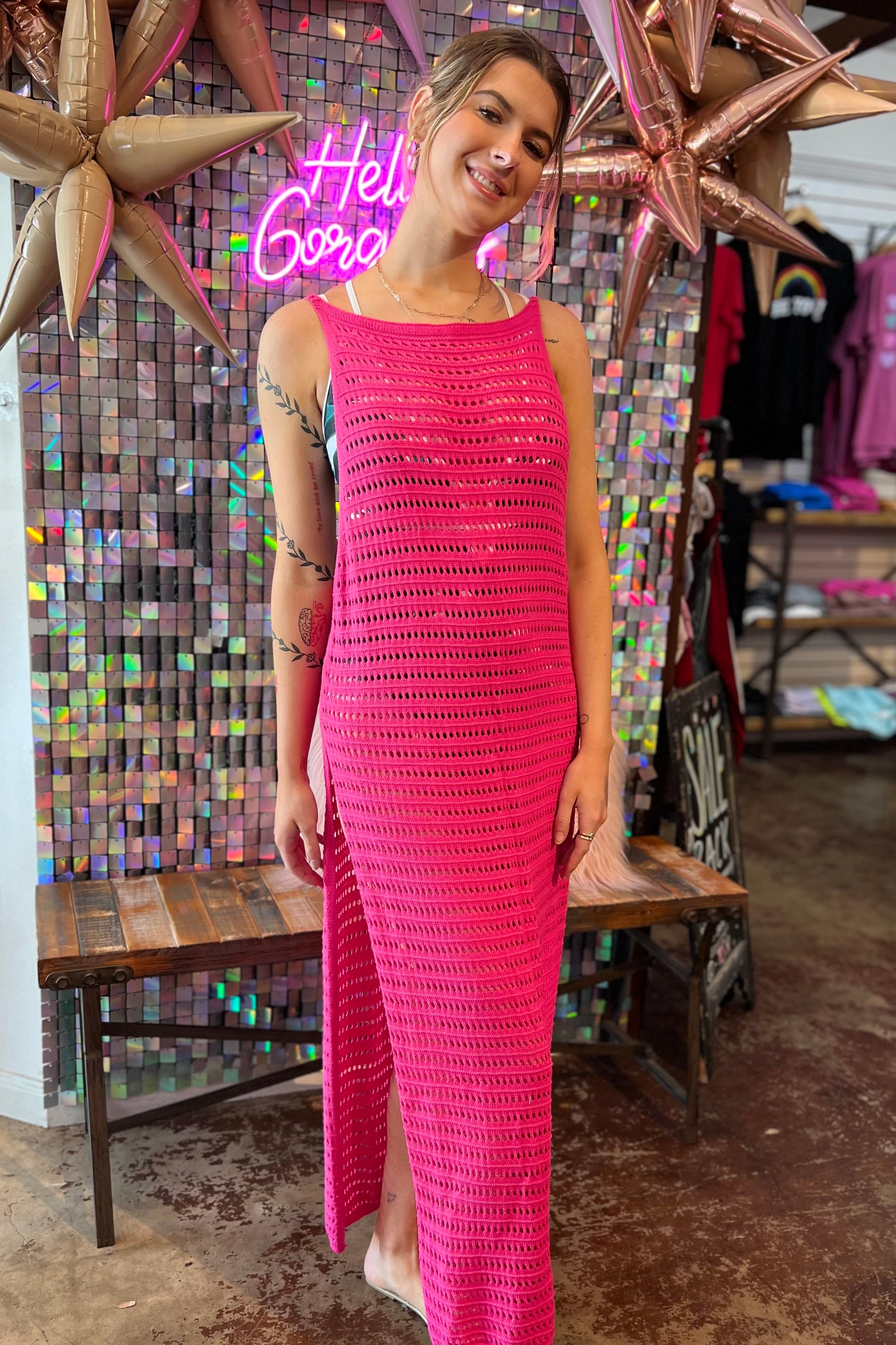 Pretty And Pink Cover Up Dress – The Salted Hippie Boutique