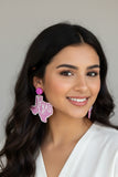 Pink Texas Sparkle Dangle Statement Earrings