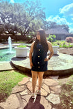 Golden Coastal Babe Seashell Denim Mini Dress