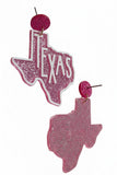 Pink Texas Sparkle Dangle Statement Earrings