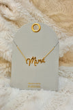 Golden Script Mama Necklace