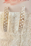 Pearl Luxe Sparkle Hoop Earrings