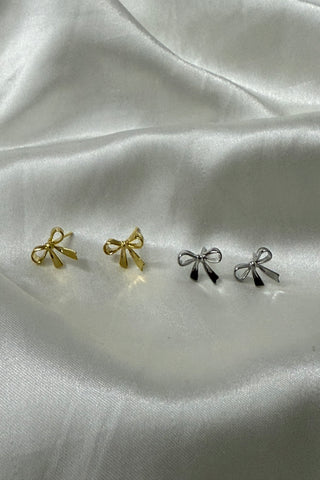 Minimalist Ribbon Bow Stud Earrings