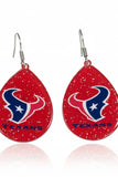 Texans Glitter Teardrop Football Earrings