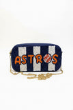 Astros Striped Beaded Game Day Crossbody Bag