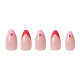 Glamnetic - Pure Hearted Press-On Nails | Short Almond | Pink Red Hearts