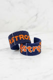 Astros Houston Baseball Beaded Cuff Bracelet