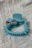 Sparkle Kitty Bow Hair Claw Clip