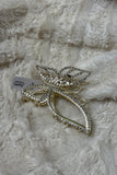 Golden Rhinestone Butterfly Glam Hair Clip