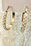 Pearl Luxe Sparkle Hoop Earrings