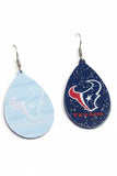 Texans Glitter Teardrop Football Earrings