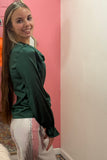 Silky Emerald Long-sleeve Blouse