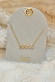 Mama Luxe Crystal Script Necklace