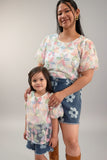 Pastel Petal Mommy + Me Mesh Top