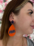 Astros Inspired Beaded Earrings