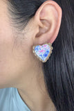 Bridgerton Vintage Florals Heart Stud Earrings