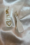 Champagne Bottle Pop Love Statement Drop Earrings