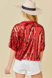 ✨⚽️ 🏈Game Day Sequin Short Sleeve Top⚾️🏀✨