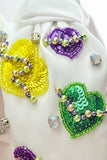 King Cake Sweetheart Topknot Beaded Headband