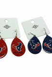 Texans Glitter Teardrop Football Earrings