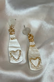 Champagne Bottle Pop Love Statement Drop Earrings