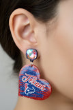Texans Sweet-Heart Game Day Drop Earrings