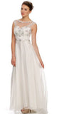 Juliet 552 Long Jewel Neckline Studded Bodice A-Line Gown