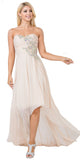 CLEARANCE - High Low Strapless A Line Ruched Bodice Prom Dress (Size 2XL)