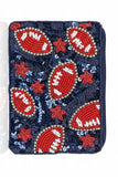 Touchdown Sparkle Football Beaded Pouch
