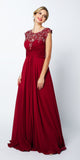 CLEARANCE - Juliet 585 A-Line Gown Cap Sleeve Empire Waist Full Length (Size M)