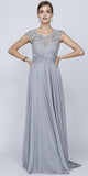Juliet 585 A-Line Gown Cap Sleeve Empire Waist Full Length
