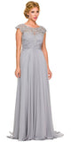 Juliet 585 A-Line Gown Cap Sleeve Empire Waist Full Length