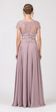 CLEARANCE - Eureka 5909 Lace Bodice A-Line Long Dress Short Sleeves (Size 3XL)