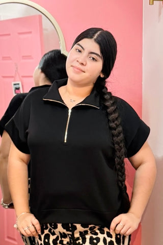 ✨ Street Chic Half-Zip Short Sleeve Pullover