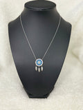 White Gold Dipped Dreamcatcher Pendant Necklace