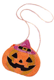 Beaded Pumpkin Halloween Crossbody Bag