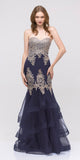 CLEARANCE - Eureka 6009 Strapless Embroidered Gown Layered Skirt (Size XL)
