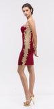 CLEARANCE - Eureka 6016 Lace Applique Sweetheart Short Cocktail Dress (Size XS)