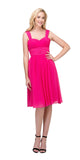 CLEARANCE - Lilac Short Wedding-Guest Dress Ruched-Bodice (Size Medium)