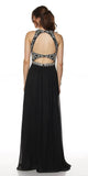 Juliet 609 A Line Chiffon Floor Length Gown Cut Out Back