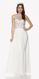 Juliet 609 A Line Chiffon Floor Length Gown Cut Out Back