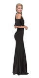 CLEARANCE - Eureka 6110 Cold Shoulder High Neckline Mermaid Gown (Size XS)