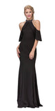 CLEARANCE - Eureka 6110 Cold Shoulder High Neckline Mermaid Gown (Size XS)